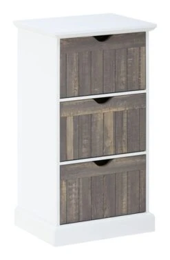 Commode ORLANDO 3 Tiroirs Blanc/gris