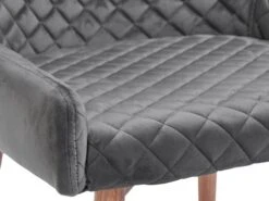 Chaise PEBRINGE Velours Gris/chêne -Royal Oak || Basic Soldes Boutique 162087