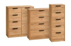 Commode 5 Tiroirs étroits JENSLEV Chêne -Royal Oak || Basic Soldes Boutique 162120 1