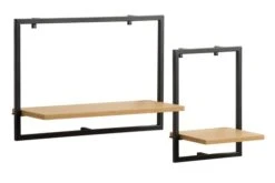 Étagère Murale TRAPPEDAL 2 Pcs/pqt Coloris Chêne/noir