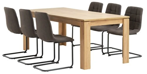 LINTRUP L190/280 Table Chêne +4 ULSTRUP Chaises Anthracite 4 LINTRUP L190/280 Table Chêne +4 ULSTRUP Chaises Anthracite – Image 4