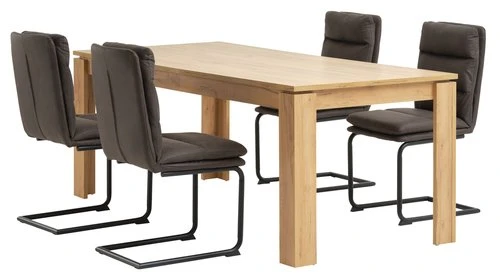 LINTRUP L190/280 Table Chêne +4 ULSTRUP Chaises Anthracite 1 LINTRUP L190/280 Table Chêne +4 ULSTRUP Chaises Anthracite