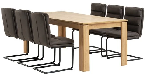 LINTRUP L190/280 Table Chêne +4 ULSTRUP Chaises Anthracite 2 LINTRUP L190/280 Table Chêne +4 ULSTRUP Chaises Anthracite – Image 2