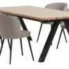 SANDBY L210 Table Chêne Naturel + 4 RISSKOV Chaises Gris C.
