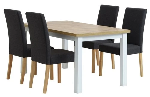 MARKSKEL L150/193 Table + 4 TUREBY Chaises Anthracite 1 MARKSKEL L150/193 Table + 4 TUREBY Chaises Anthracite