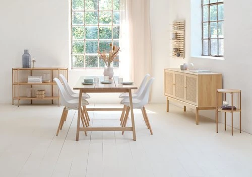 GADESKOV L200 Table Chêne + 4 KASTRUP Chaises Blanc 3 GADESKOV L200 Table Chêne + 4 KASTRUP Chaises Blanc – Image 3