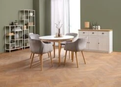 Buffet MARKSKEL 3 Portes Blanc/coloris Chêne -Royal Oak || Basic Soldes Boutique 165040 1