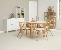 Table MARSTRAND Ø110/110x200 Blanc/naturel -Royal Oak || Basic Soldes Boutique 165048 1