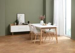GAMMELGAB L160/200 Table + 4 KASTRUP Chaises Blanc -Royal Oak || Basic Soldes Boutique 165066