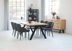 Royal Oak Buffet SANDBY 2 Portes + 3 Tiroirs Chêne Naturel/noir -Royal Oak || Basic Soldes Boutique 165161