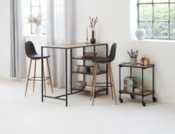 Table De Bar TRAPPEDAL 60x120 Chêne/noir -Royal Oak || Basic Soldes Boutique 165246