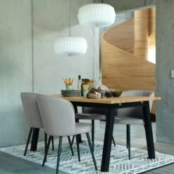 Chaise RISSKOV Tissu Gris Clair/noir -Royal Oak || Basic Soldes Boutique 169256