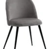 Chaise KOKKEDAL Velours Gris/noir