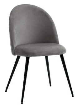 Chaise KOKKEDAL Velours Gris/noir