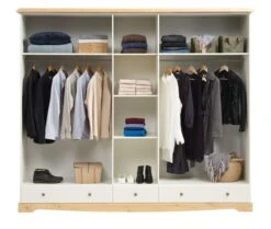 Armoire ROLD 251×216 Blanc/pin -Royal Oak || Basic Soldes Boutique 179683