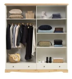 Armoire ROLD 203×216 Blanc/pin -Royal Oak || Basic Soldes Boutique 180697