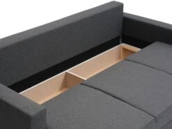 Canapé Convertible MARSLEV 3 Places Tissu Gris Foncé -Royal Oak || Basic Soldes Boutique 185377