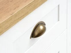 Commode 4 Tiroirs 1 Porte MARKSKEL Blanc/chêne -Royal Oak || Basic Soldes Boutique 185890