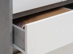 Armoire BILLUND 119x193 Blanc/béton -Royal Oak || Basic Soldes Boutique 185899