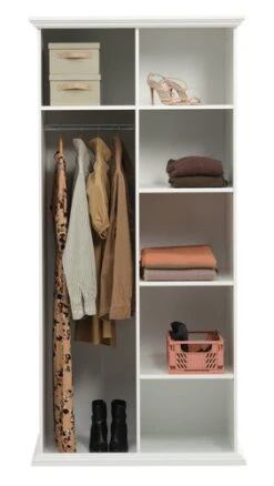 Armoire FREDENSBORG 96x200 Blanc -Royal Oak || Basic Soldes Boutique 185936