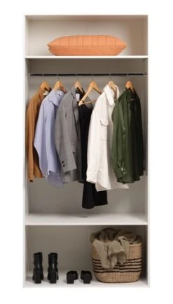 Armoire HELSTRUP 97x208 Brillant/blanc -Royal Oak || Basic Soldes Boutique 185944