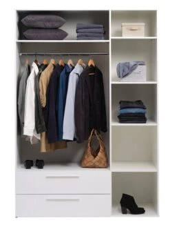 Armoire HELSTRUP 144x208 Brillant/blanc -Royal Oak || Basic Soldes Boutique 185948