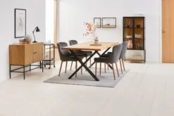 Chaise PEBRINGE Velours Gris/chêne -Royal Oak || Basic Soldes Boutique 186232 3