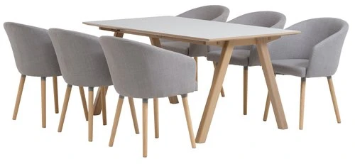 EGEBJERG L250 Gris Clair + 4 KLOSTER Gris Clair 2 EGEBJERG L250 Gris Clair + 4 KLOSTER Gris Clair – Image 2