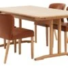 AALBORG L180/270 Table + 4 KULBY Chaises Brun/chêne