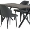 ROSKILDE L140 Table Chêne Foncé + 4 LUNDERSKOV Noir
