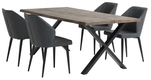 ROSKILDE L200 Table Chêne Foncé + 4 LUNDERSKOV Noir 1 ROSKILDE L200 Table Chêne Foncé + 4 LUNDERSKOV Noir