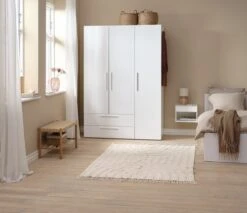 Armoire HELSTRUP 144x208 Brillant/blanc -Royal Oak || Basic Soldes Boutique 188050 1