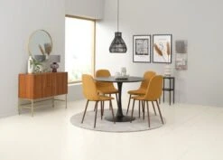 Chaise JONSTRUP Tissu Curry/coloris Chêne Foncé -Royal Oak || Basic Soldes Boutique 188054 1