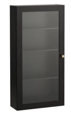 Armoire Murale HASTRUP 1 Porte Verre Noir