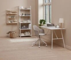 Bibliothèque HERNING 5 Tablettes Blanc -Royal Oak || Basic Soldes Boutique 189153
