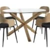 AGERBY Ø119 Table Chêne + 4 HVIDOVRE Chaises Chêne/noir