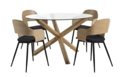 AGERBY Ă119 Table ChĂȘne + 4 HVIDOVRE Chaises ChĂȘne/noir