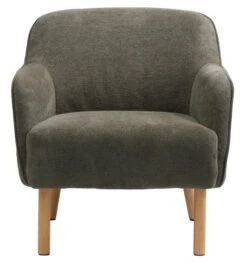 Fauteuil BREDAL Tissu Vert Olive/coloris Chêne -Royal Oak || Basic Soldes Boutique 212328