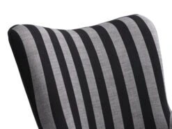 Fauteuil SIMESTED Rayures Tissu Noir/beige -Royal Oak || Basic Soldes Boutique 212346