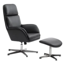 Fauteuil A/repose-pieds TANKEDAL Noir