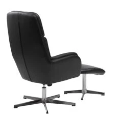 Fauteuil A/repose-pieds TANKEDAL Noir -Royal Oak || Basic Soldes Boutique 212351