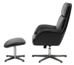 Fauteuil A/repose-pieds TANKEDAL Noir -Royal Oak || Basic Soldes Boutique 212353