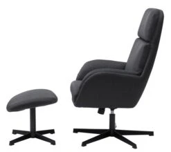 Fauteuil A/repose-pieds TANKEDAL Gris Foncé -Royal Oak || Basic Soldes Boutique 212361