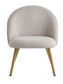 Fauteuil THORUP Tissu Beige/coloris Chêne -Royal Oak || Basic Soldes Boutique 212369