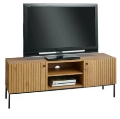 Meuble TV HEMDRUP 2 Portes Chêne -Royal Oak || Basic Soldes Boutique 212427