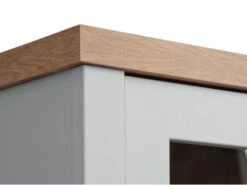 Vitrine MARKSKEL 2 Portes Coloris Gris Clair/chêne -Royal Oak || Basic Soldes Boutique 212527