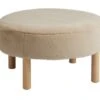 Pouf RAMSDAL Ø70 Beige/coloris Chêne