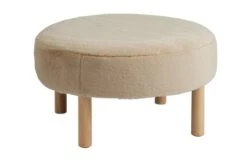 Pouf RAMSDAL Ø70 Beige/coloris Chêne