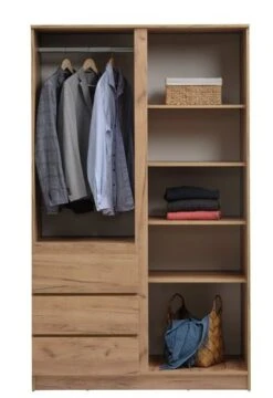 Armoire LIMFJORDEN 120x200 Combi Coloris Chêne Naturel -Royal Oak || Basic Soldes Boutique 213401