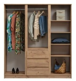 Armoire LIMFJORDEN 180x200 Combi Coloris Chêne Naturel -Royal Oak || Basic Soldes Boutique 213407